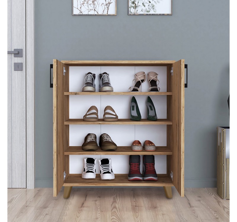 Ντουλάπι κουζίνας/μπάνιου - Παπουτσοθήκη Lilly Megapap χρώμα pine oak 72x32,5x88εκ.