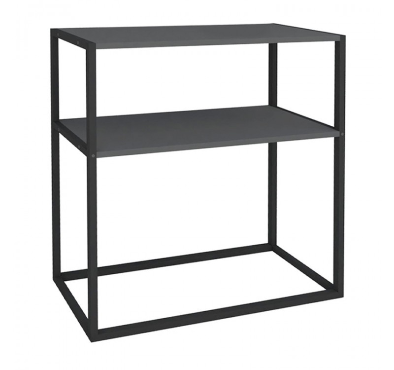 Κονσόλα Castel Megapap μεταλλική - μελαμίνης χρώμα μαύρο - ανθρακί 90x33,5x90εκ.