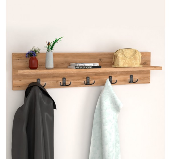 Κρεμάστρα τοίχου Kery Megapap χρώμα pine oak 80x11x18εκ.