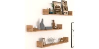 Ραφιέρα τοίχου Tyrion Megapap 3 τεμαχίων χρώμα pine oak 90x15x12εκ.