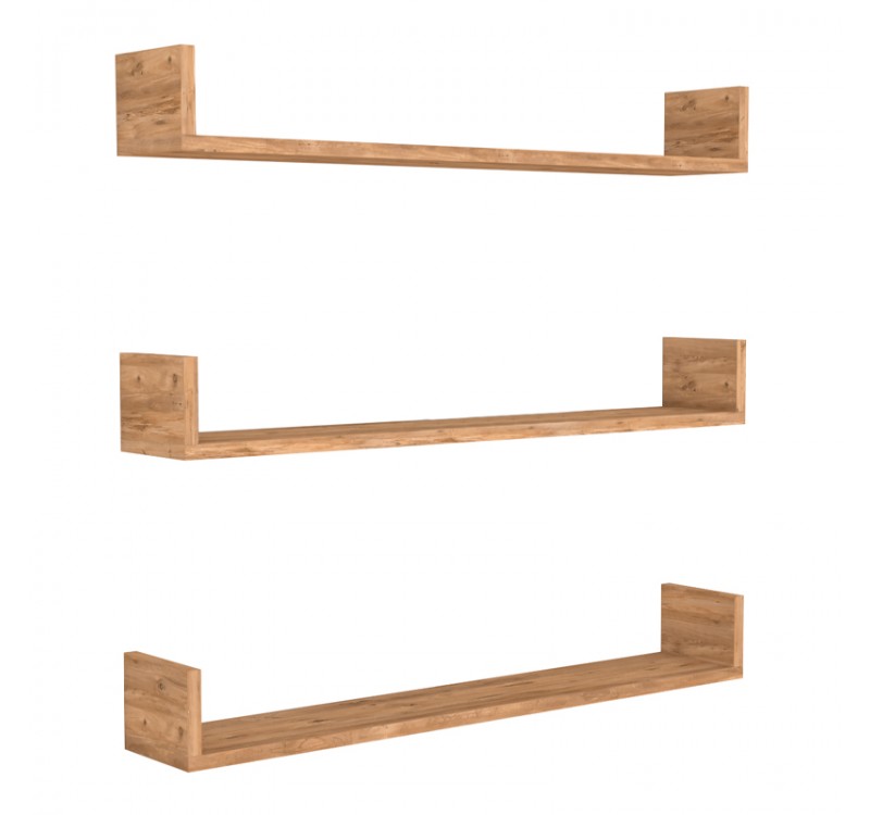 Ραφιέρα τοίχου Tyrion Megapap 3 τεμαχίων χρώμα pine oak 90x15x12εκ.