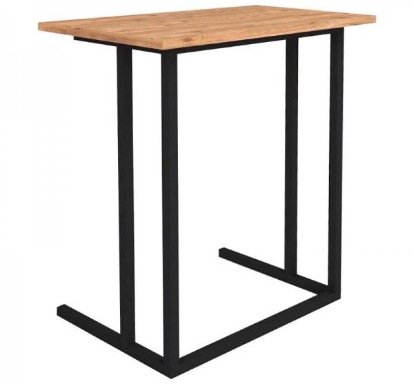 Τραπεζάκι βοηθητικό Jango Megapap μεταλλικό - μελαμίνης χρώμα μαύρο - pine oak 60x35,5x65,5εκ.