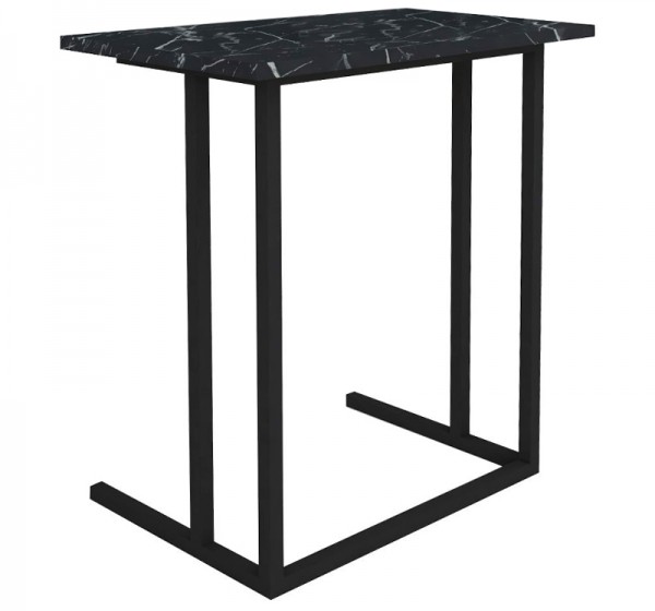 Τραπεζάκι βοηθητικό Jango Megapap μεταλλικό - μελαμίνης χρώμα μαύρο εφέ μαρμάρου 60x35,5x65,5εκ.