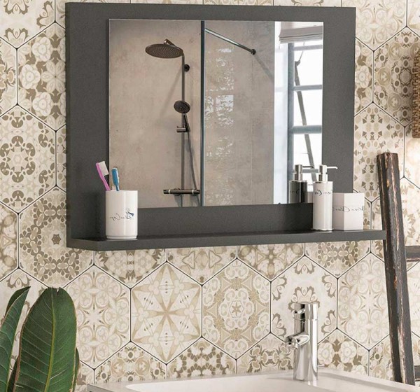 Καθρέπτης μπάνιου Devlin Megapap χρώμα ανθρακί 60x10x45εκ.