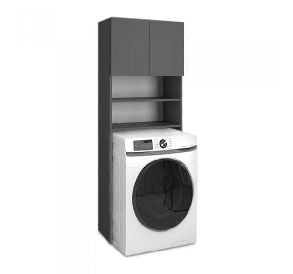 Έπιπλο πλυντηρίου Ramsey Megapap χρώμα ανθρακί 65x27x190,6εκ.