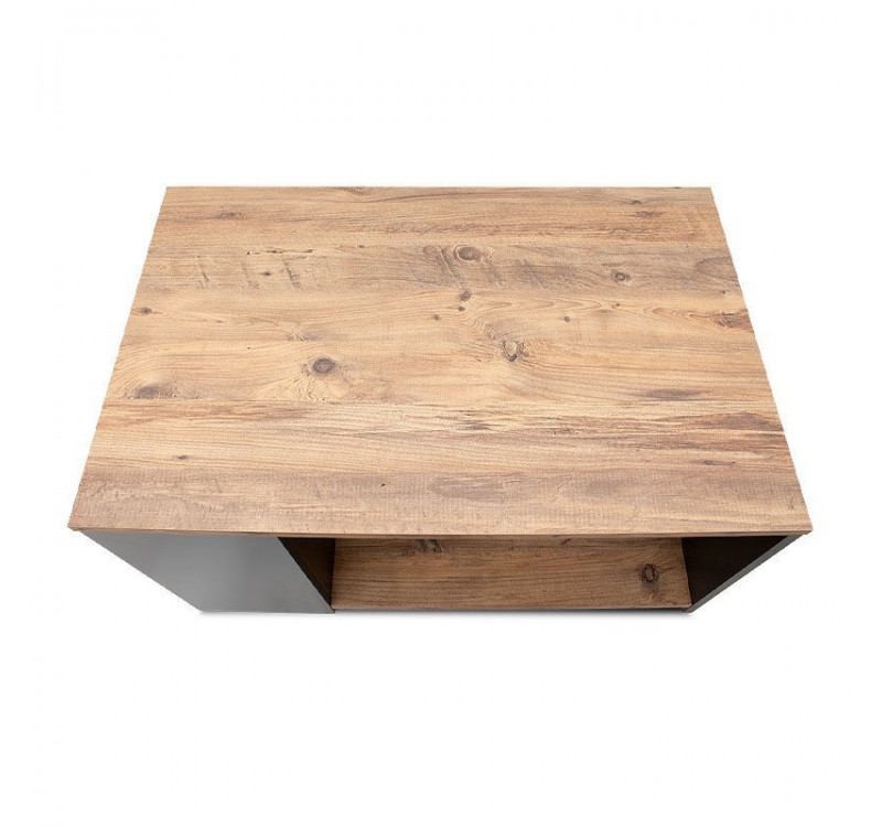 Τραπεζάκι σαλονιού Sylvia Megapap χρώμα pine oak - ανθρακί 90,2x59,2x48,1εκ.