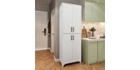 Ντουλάπα κουζίνας/μπάνιου Charlie Megapap χρώμα λευκό 62,6x35,8x186εκ.