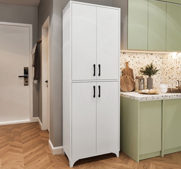 Ντουλάπα κουζίνας/μπάνιου Charlie Megapap χρώμα λευκό 62,6x35,8x186εκ.