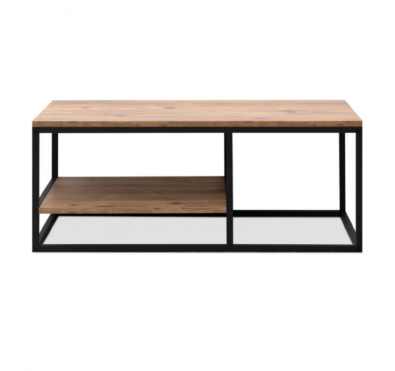 Τραπεζάκι σαλονιού Kane Megapap μεταλλικό - μελαμίνης χρώμα pine oak 106x50x42εκ.