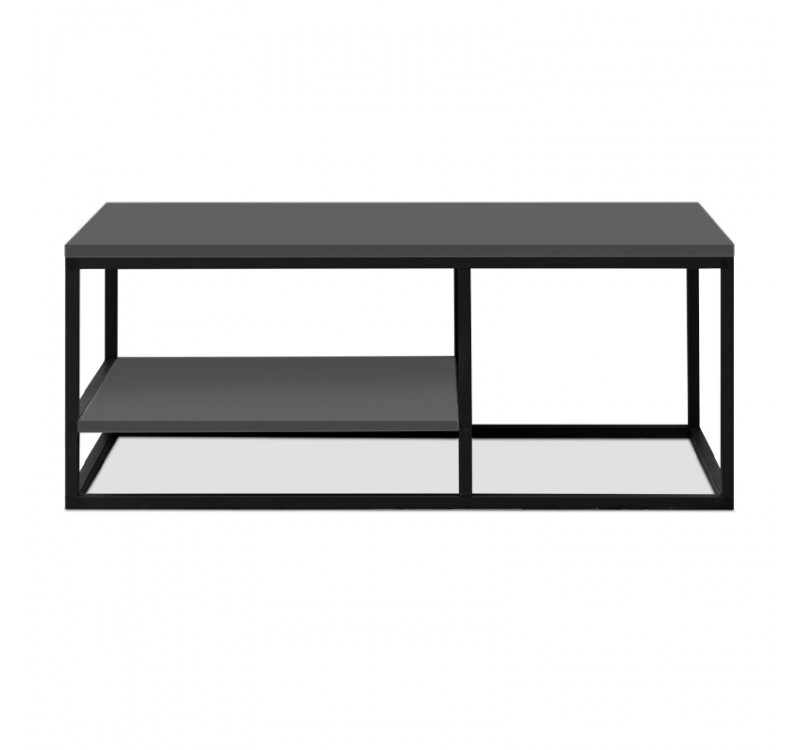 Τραπεζάκι σαλονιού Kane Megapap μεταλλικό - μελαμίνης χρώμα ανθρακί 106x50x42εκ.