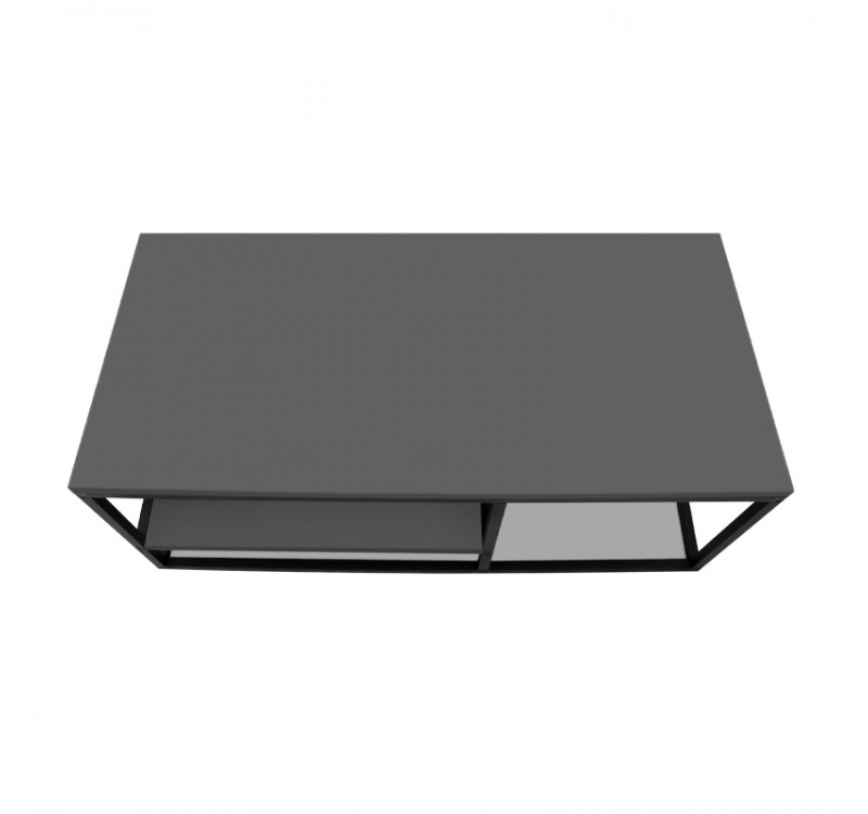 Τραπεζάκι σαλονιού Kane Megapap μεταλλικό - μελαμίνης χρώμα ανθρακί 106x50x42εκ.