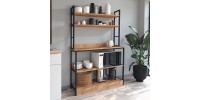 Έπιπλο κουζίνας Foyer Megapap χρώμα μαύρο - pine oak 101x36x160,7εκ.