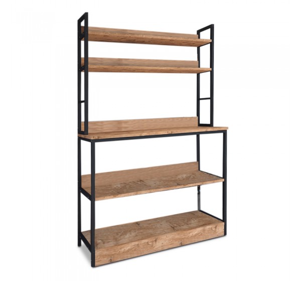 Έπιπλο κουζίνας Foyer Megapap χρώμα μαύρο - pine oak 101x36x160,7εκ.