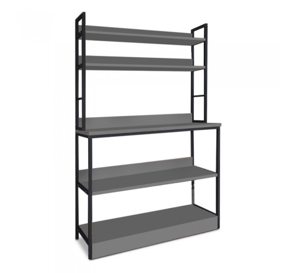 Έπιπλο κουζίνας Foyer Megapap χρώμα μαύρο - ανθρακί 101x36x160,7εκ.