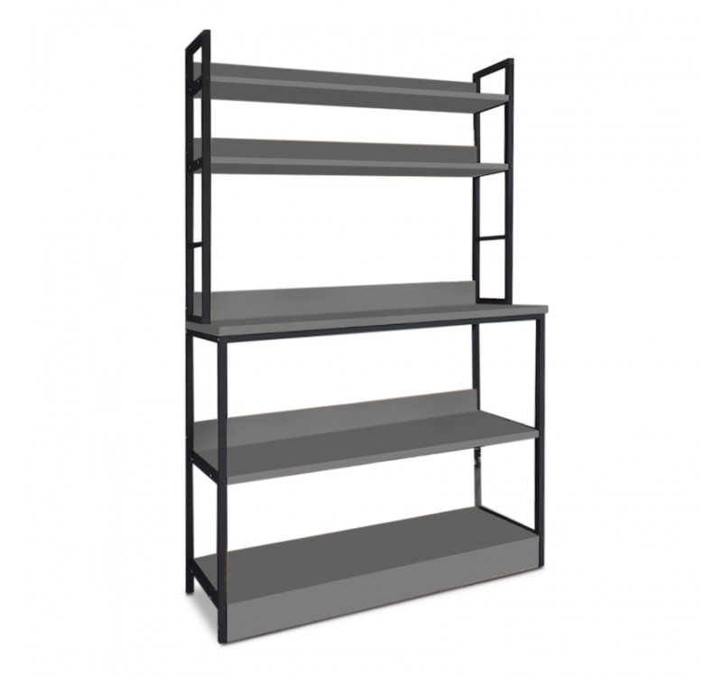 Έπιπλο κουζίνας Foyer Megapap χρώμα μαύρο - ανθρακί 101x36x160,7εκ.