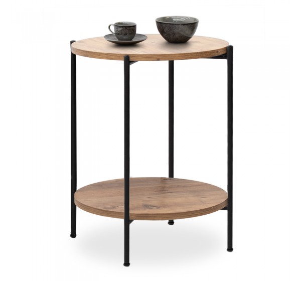 Τραπεζάκι βοηθητικό Argento Megapap χρώμα pine oak 43x43x60εκ.