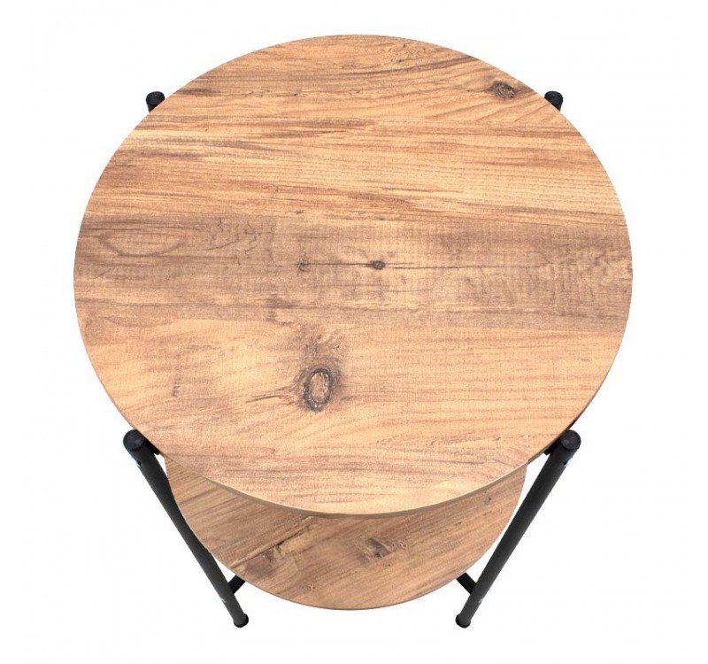 Τραπεζάκι βοηθητικό Argento Megapap χρώμα pine oak 43x43x60εκ.