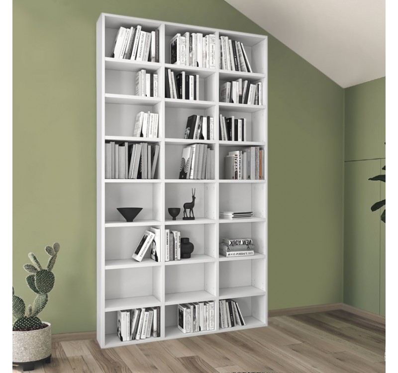 Βιβλιοθήκη Fyodor Megapap χρώμα λευκό 102x16x178εκ.