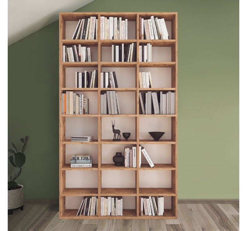 Βιβλιοθήκη Fyodor Megapap χρώμα pine oak 102x16x178εκ.