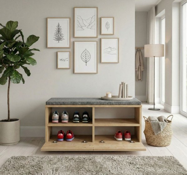 Παπουτσοθήκη Twain Megapap 8 ζευγών χρώμα sapphire oak 80x35x42εκ.