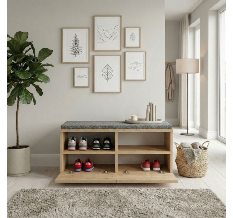 Παπουτσοθήκη Twain Megapap 8 ζευγών χρώμα sapphire oak 80x35x42εκ.