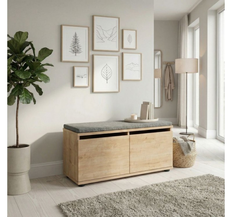 Παπουτσοθήκη Twain Megapap 8 ζευγών χρώμα sapphire oak 80x35x42εκ.