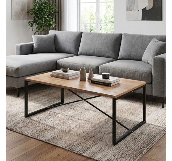 Τραπεζάκι σαλονιού Harte Megapap χρώμα pine oak 100x55x42εκ.