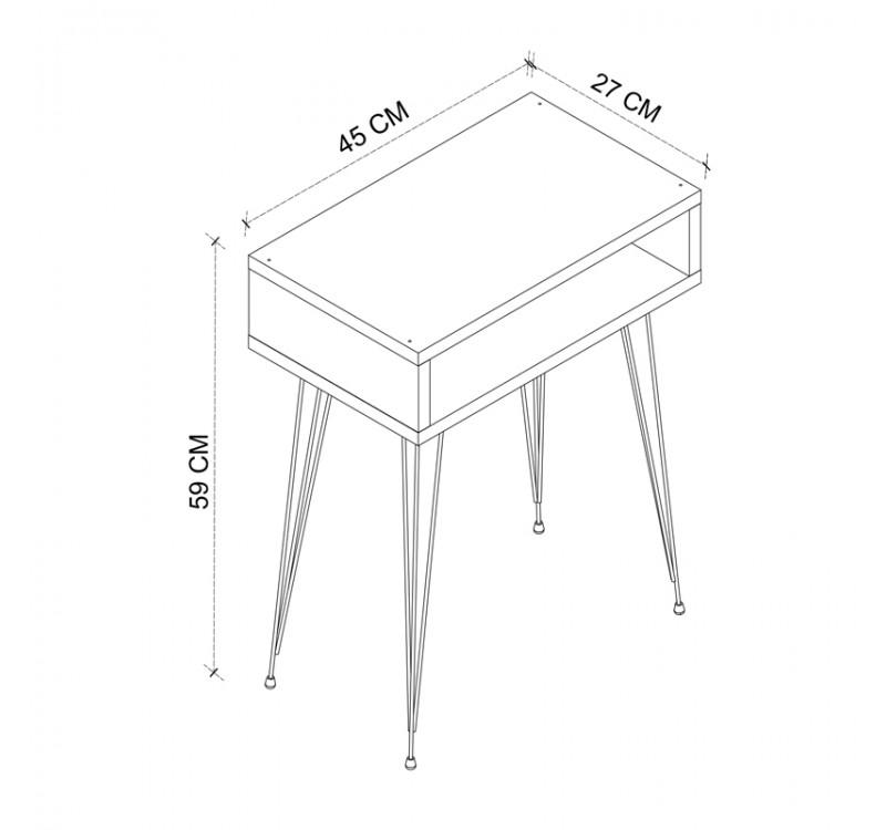 Κομοδίνο Scott Megapap χρώμα sapphire oak 40x30x60εκ.