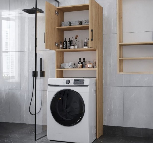 Έπιπλο πλυντηρίου Holton Megapap χρώμα sapphire oak 65,5x30x180εκ.