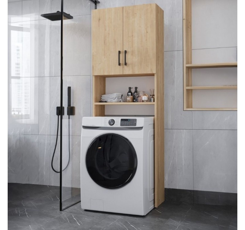 Έπιπλο πλυντηρίου Holton Megapap χρώμα sapphire oak 65,5x30x180εκ.