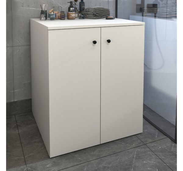 Έπιπλο πλυντηρίου Gray Megapap χρώμα λευκό 70x66x90εκ.