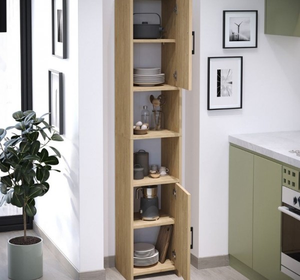 Ντουλάπι κουζίνας - μπάνιου Hobbes Megapap χρώμα sapphire oak 35x30x182,3εκ.