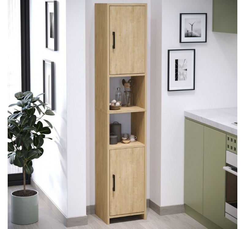 Ντουλάπι κουζίνας - μπάνιου Hobbes Megapap χρώμα sapphire oak 35x30x182,3εκ.