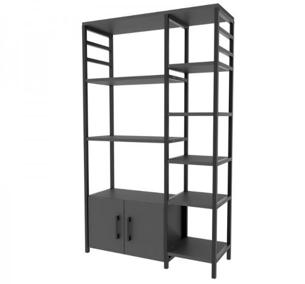 Έπιπλο κουζίνας Benito Megapap χρώμα μαύρο - ανθρακί 83,6x30,2x140,7εκ.