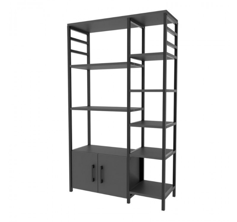 Έπιπλο κουζίνας Benito Megapap χρώμα μαύρο - ανθρακί 83,6x30,2x140,7εκ.