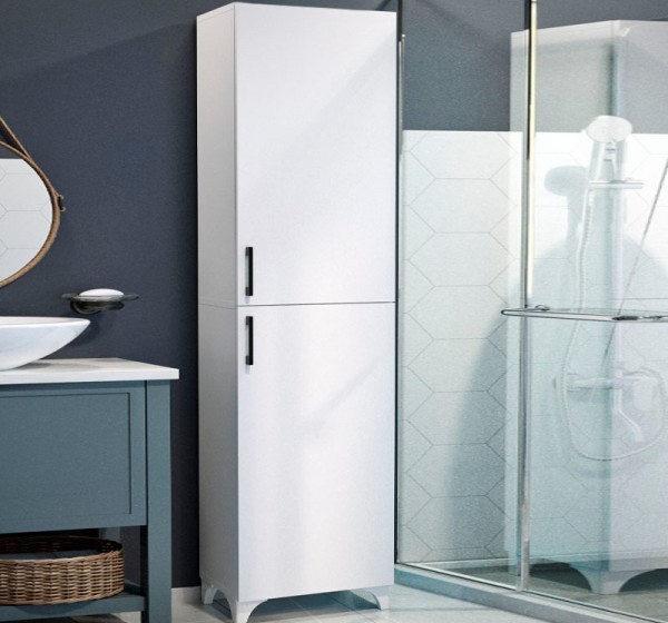 Ντουλάπι κουζίνας/μπάνιου Charlie Megapap χρώμα λευκό 49x31,8x173,9εκ.