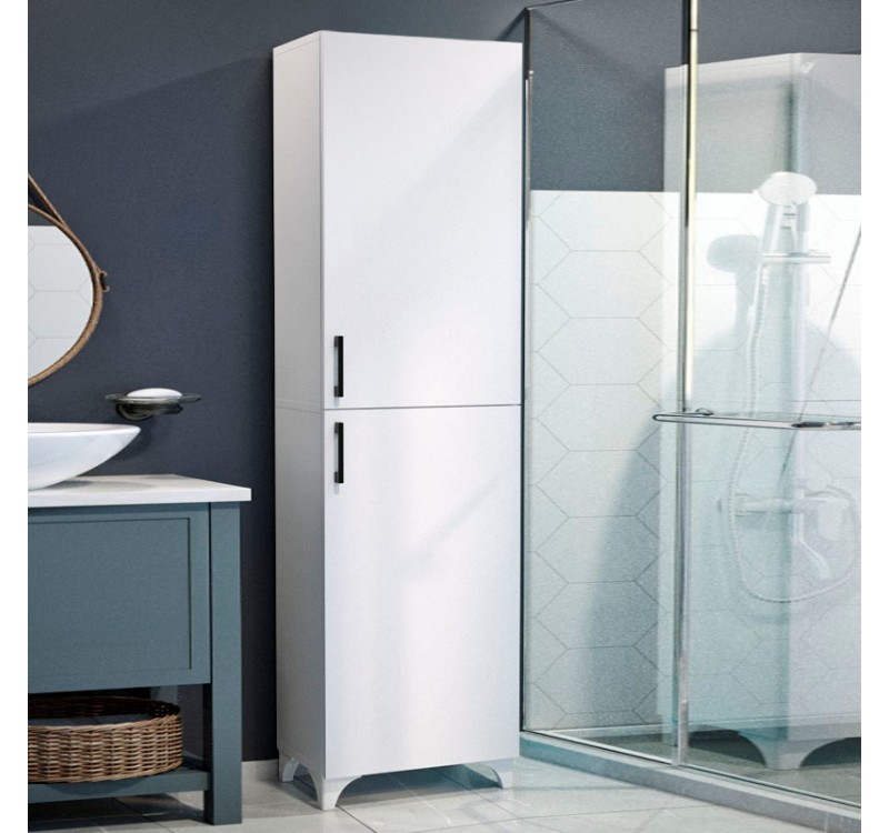 Ντουλάπι κουζίνας/μπάνιου Charlie Megapap χρώμα λευκό 49x31,8x173,9εκ.