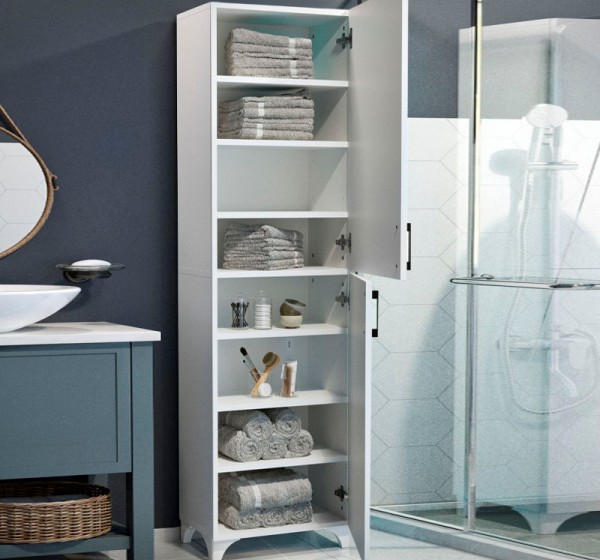 Ντουλάπι κουζίνας/μπάνιου Charlie Megapap χρώμα λευκό 49x31,8x173,9εκ.