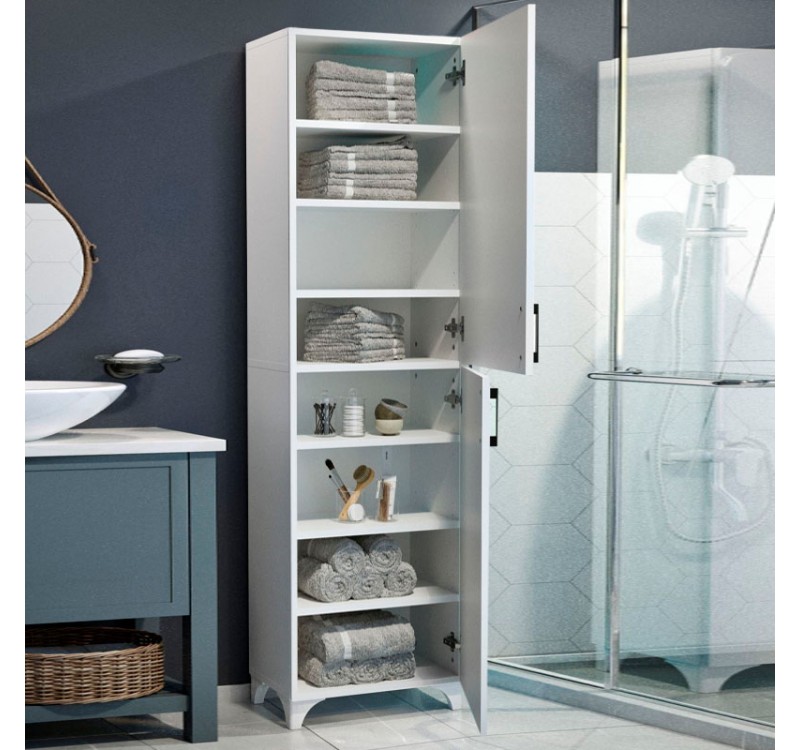 Ντουλάπι κουζίνας/μπάνιου Charlie Megapap χρώμα λευκό 49x31,8x173,9εκ.