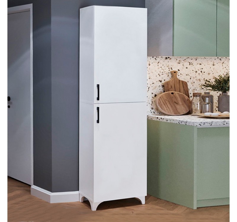 Ντουλάπι κουζίνας/μπάνιου Charlie Megapap χρώμα λευκό 49x31,8x173,9εκ.