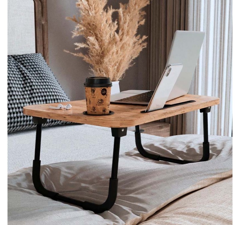 Τραπεζάκι laptop Sedon Megapap χρώμα pine oak 59,2x39,2x26,2εκ.