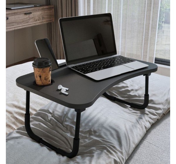 Τραπεζάκι laptop Sedon Megapap χρώμα ανθρακί 59,2x39,2x26,2εκ.