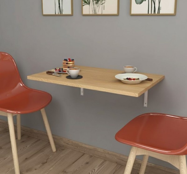 Τραπέζι κουζίνας - Γραφείο επιτοίχιο πτυσσόμενο Ravan Megapap χρώμα sapphire oak 72x45εκ.