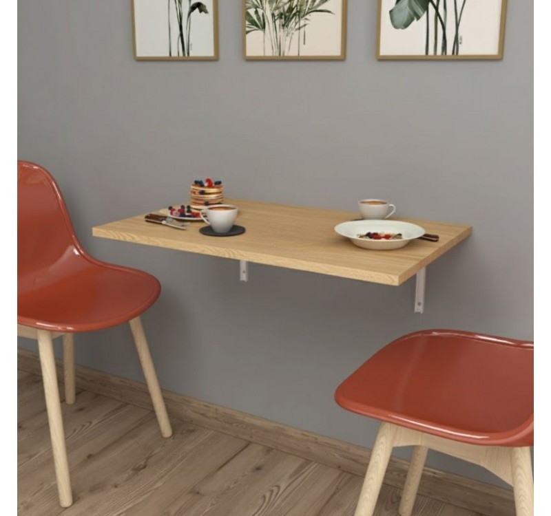 Τραπέζι κουζίνας - Γραφείο επιτοίχιο πτυσσόμενο Ravan Megapap χρώμα sapphire oak 72x45εκ.