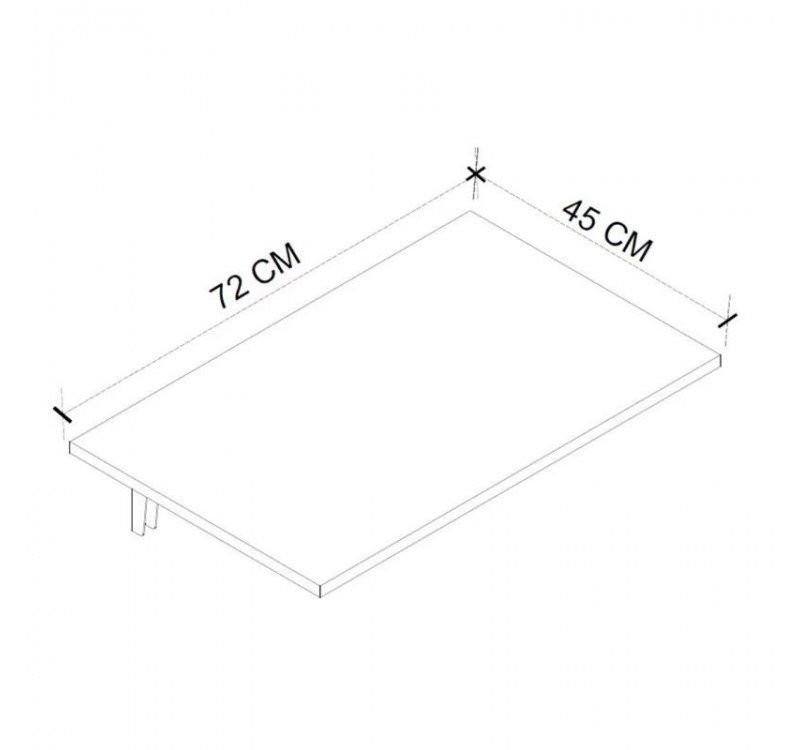 Τραπέζι κουζίνας - Γραφείο επιτοίχιο πτυσσόμενο Ravan Megapap χρώμα sapphire oak 72x45εκ.