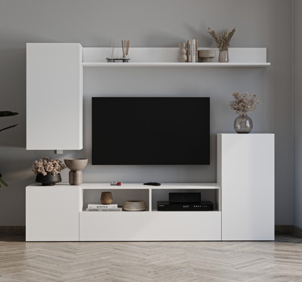 Σύνθεση τηλεόρασης Rodos Megapap χρώμα λευκό 210,2x36x90,4εκ.