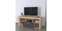 Έπιπλο τηλεόρασης Midili Megapap χρώμα sapphire oak - ανθρακί 135x42x60,7εκ.