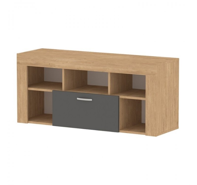 Έπιπλο τηλεόρασης Midili Megapap χρώμα sapphire oak - ανθρακί 135x42x60,7εκ.