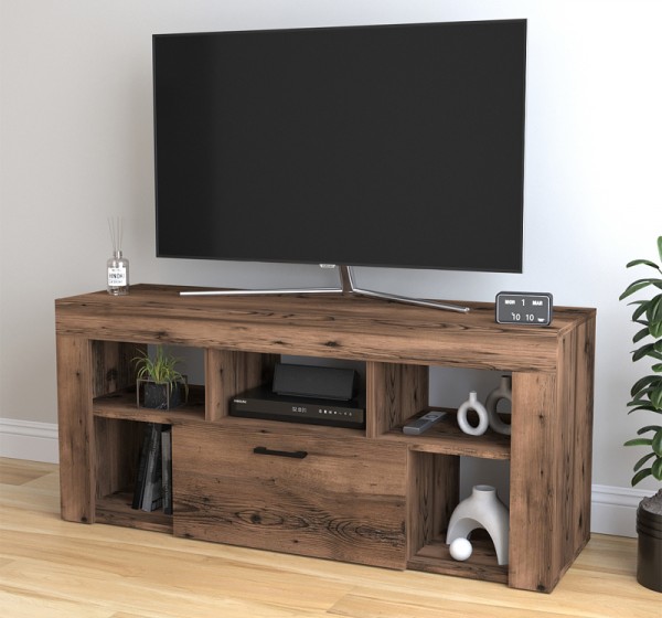 Έπιπλο τηλεόρασης Midili Megapap χρώμα καπνιστή καρυδιά 135x42x60,7εκ.