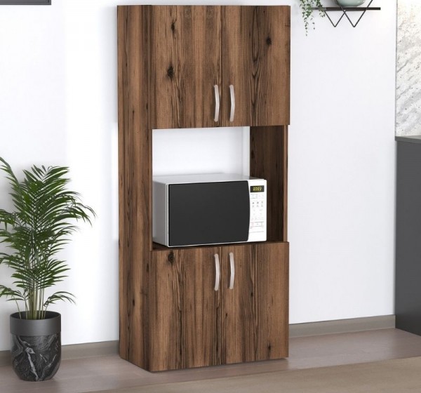 Ντουλάπα κουζίνας Armado Megapap χρώμα καπνιστή καρυδιά 60x32x140εκ.